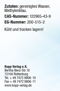 Methylenblau 1 % / mindestens 99,8 % rein / frei von Schwermetallen / Kopp Verlag_small03