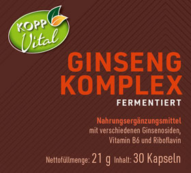 Kopp Vital ®  Ginsengkomplex fermentiert Kapseln / 4 Ginsengsorten als Extrakte nicht nur Pulver_small01