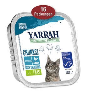 16er-Pack Yarrah Bio-Bröckchen mit Fisch (MSC) für Katzen_small