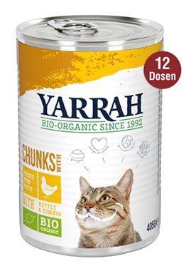 12er-Pack Yarrah Bio-Bröckchen mit Huhn für Katzen_small