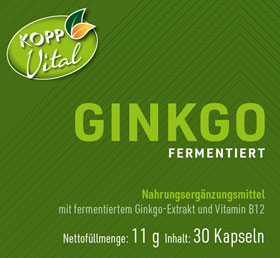 Kopp Vital ®  Ginkgo fermentiert Kapseln in Premiumqualität mit Vitamin B12_small01