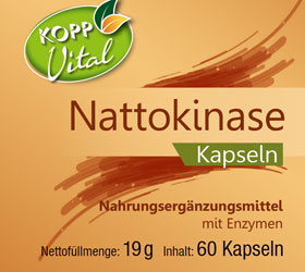 Kopp Vital   Nattokinase Kapseln hochdosiert mit 2000 FU / aus fermentierten Sojabohnen / GMO-frei / vegan / Prem_small01