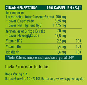 Kopp Vital   Ginseng + Ginkgo fermentiert Kapseln plus B-Vitamine / einzigartiges Fermentationsverfahren_small03