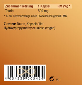 Kopp Vital® Taurin Kapseln 500mg 99,9% ige Reinheit ohne Zusatzstoffe_small02
