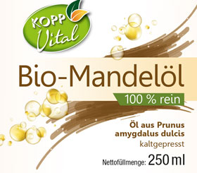 Kopp Vital   Bio-Mandell 100 % rein, 250 ml / Kaltgepresst / nicht komedogen /fr Haut, Haare & Kche / ohne Zustze_small01