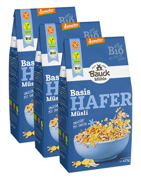 3er-Pack Bauckhof Basis-Hafer-Msli –  glutenfrei & Demeter_small