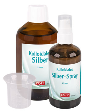 Kolloidales Silber - Konzentration 25 ppm 250 ml Flasche plus 100 ml Sprhflasche_small