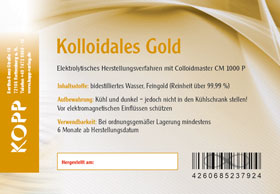 Kolloidales Gold - Konzentration 10 ppm 250 ml Flasche plus 100 ml Sprhflasche _small02