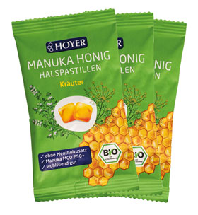 3er-Pack Bio Manuka Honig MGO 250+ Halspastillen Kruter_small