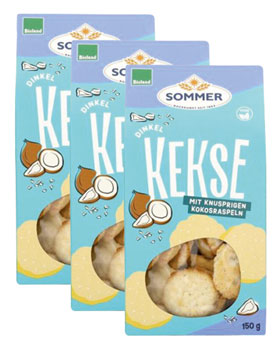 3er-Pack Sommer Dinkel Kokos Kekse_small