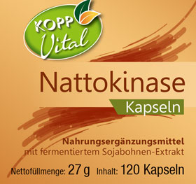 Kopp Vital  Nattokinase Kapseln hochdosiert mit 2000 FU / aus fermentierten Sojabohnen / GMO-frei / vegan _small01
