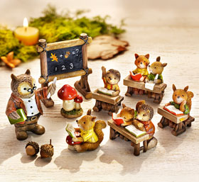  Herbstdeko-Set Waldtierschule, 8-teilig _small