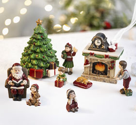 Dekofiguren Weihnachtsabend mit Spieluhr_small