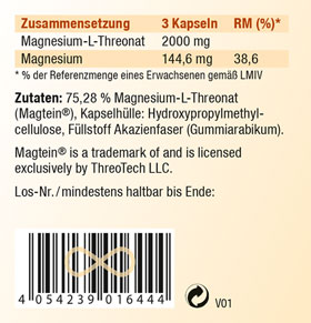 Kopp Vital� Magtein� Magnesium L-Threonat / 144 mg Magnesium / 120 Kapseln_small02