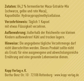 Kopp Vital   Maca Schwarz-Rot-Gold fermentiert / 640 mg / 30 Kapseln_small02