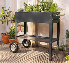 Mobiles Hoch-Kr�uterbeet auf Rollen_small