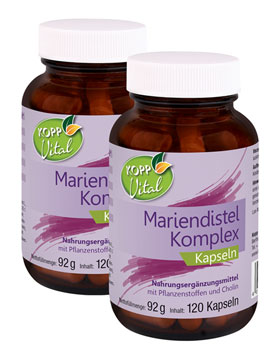 Kopp Vital   Mariendistel Komplex / 120 Kapseln / hochdosiert / Artischocken-Extrakt / Lwenzahnwurzel / Cholin_small