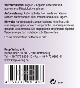 Kopp Vital   Mariendistel Komplex / 120 Kapseln / hochdosiert / Artischocken-Extrakt / Lwenzahnwurzel / Cholin_small03