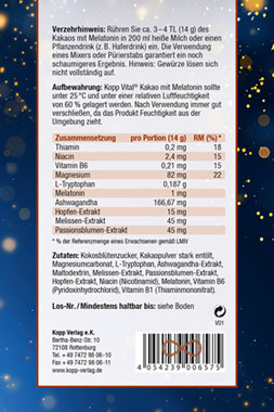 Kopp Vital   Kakao mit Melatonin / 1 mg / 210 g_small02