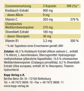 Kopp Vital   Knoblauch / 300 mg / 180 Kapseln_small02