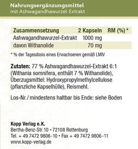 Kopp Vital   Adaptogen Ashwagandha (Schlafbeere) / 500 mg / 150 Kapseln_small02