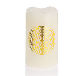 Geschenkset LED-Echtwachskerze �Blume des Lebens�_small01