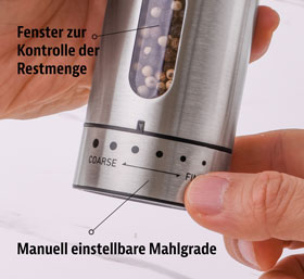 2er-Set Elektrische Edelstahl-Gewürzmühlen mit LED_small01