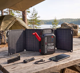 Kurbel-Dynamo-Powerstation mit faltbarem 30-Watt-Solarpanel_small