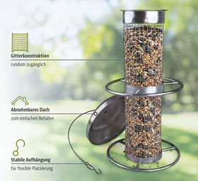 Vogelfutters�ule mit Edelstahlgitter_small02