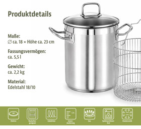 Spargeltopf Profi-Star mit geteiltem Korbeinsatz_small03