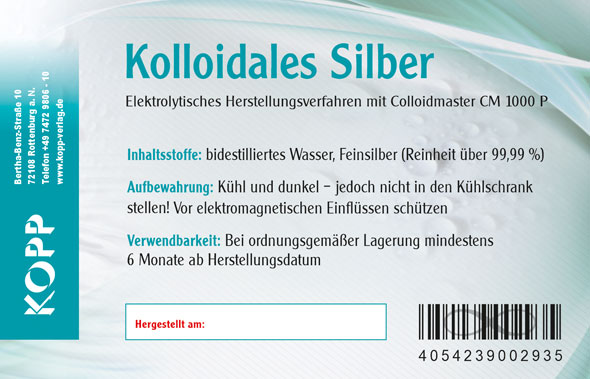 Kolloidales Silber Konzentration 25 ppm / 250 ml / 500 ml / Laborqualität02