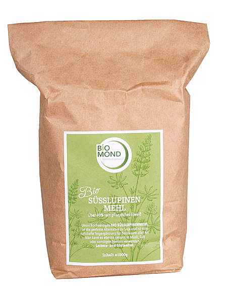 Bio Süßlupinenmehl  1 kg im umweltfreundlichen Papierbeutel - vegan