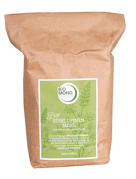 Bio Süßlupinenmehl 1 kg im umweltfreundlichen Papierbeutel - vegan