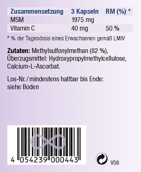 Kopp Vital MSM-Pulver Methylsulfonylmethanpulver 250 g In Deutschland hergestellt Organisch gebundener Schwefel 