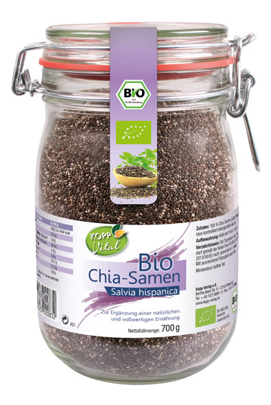 Kopp Vital ®  Bio Chia-Samen im Bügelglas - vegan