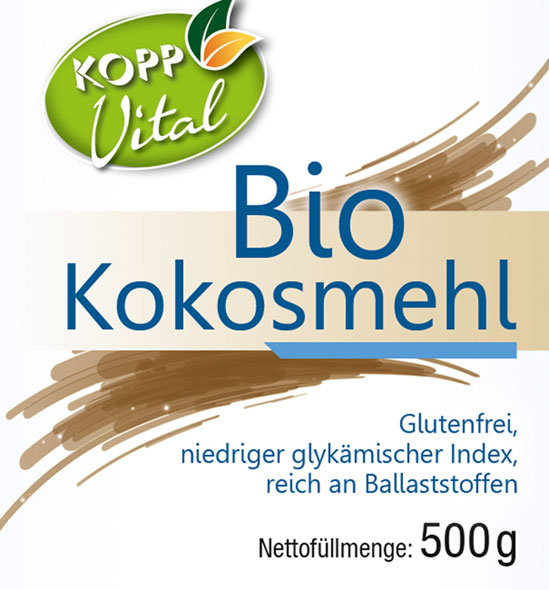 Kopp Vital ®  Bio-Kokosmehl im Bügelglas - vegan01