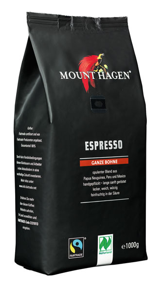 Mount Hagen Röstkaffee Espresso ganze Bohne