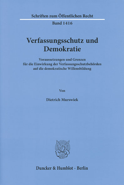 Verfassungsschutz und Demokratie - Mängelartikel