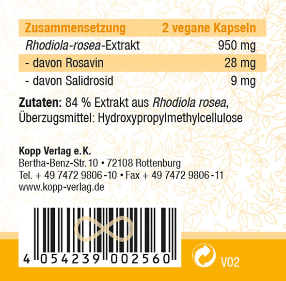 Kopp Vital ®  Rhodiola rosea (Rosenwurz) Kapseln02