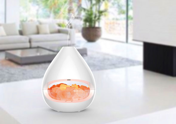 Aroma-Diffuser mit Salzkristall-Leuchte, Luftbefeuchter und Ionisator/ fr therische le - Wie neu02