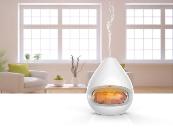 Aroma-Diffuser mit Salzkristall-Leuchte, Luftbefeuchter und Ionisator/ fr therische le - Wie neu03