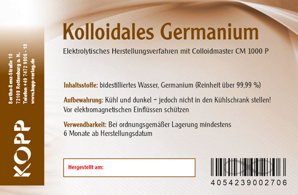 Kolloidales Germanium Konzentration 100 ppm - 250 ml02