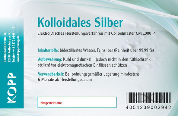 Kolloidales Silber Konzentration 25 ppm / 250 ml / 500 ml / Laborqualität02