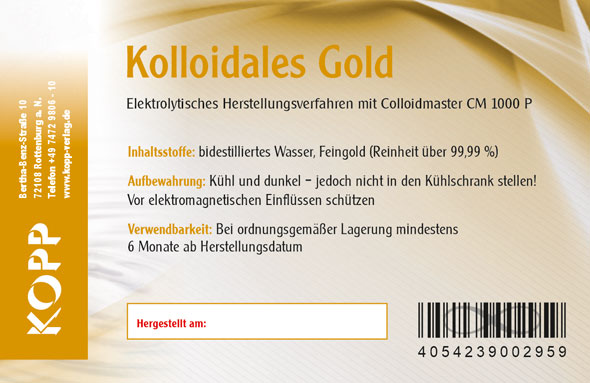 Kolloidales Gold Konzentration 5 ppm02