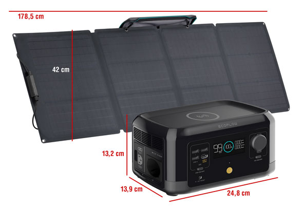 EcoFlow RIVER mini Wireless Powerstation 210 Wh mit Solarpanel 110 W - Mängelartikel01