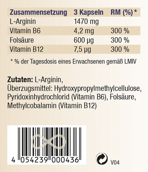 Kopp Vital   Arginin / 490 mg / 180 Kapseln02