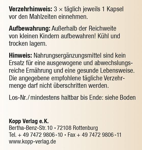 Kopp Vital   Arginin / 490 mg / 180 Kapseln03