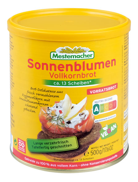 Sonnenblumen Vollkorn Dosenbrot - Sonderpreis, MHD 28.02.2024