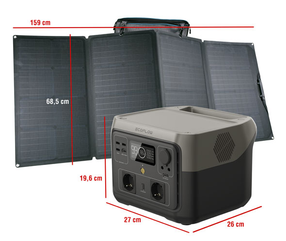 EcoFlow RIVER 2 Max Powerstation 512 Wh mit Solarpanel 160 W01
