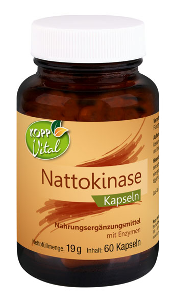 Kopp Vital ®  Nattokinase Kapseln hochdosiert mit 2000 FU / aus fermentierten Sojabohnen / GMO-frei / vegan / sojafrei 